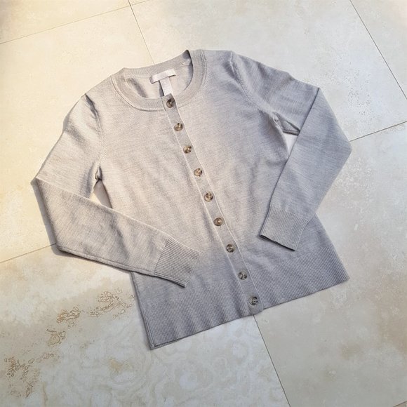 Banana Republic Oatmeal Merino Wool Cardigan - Picture 2 of 10